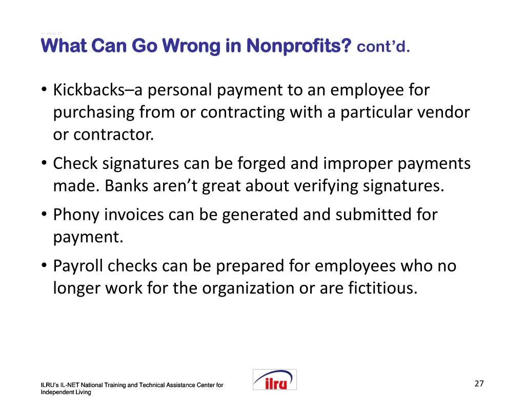 slide slide 27 what can go wrong in nonprofits