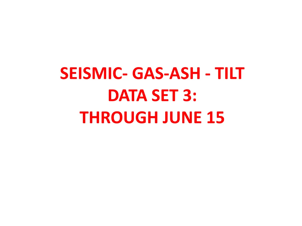 seismic gas ash tilt data set 3 through june 15