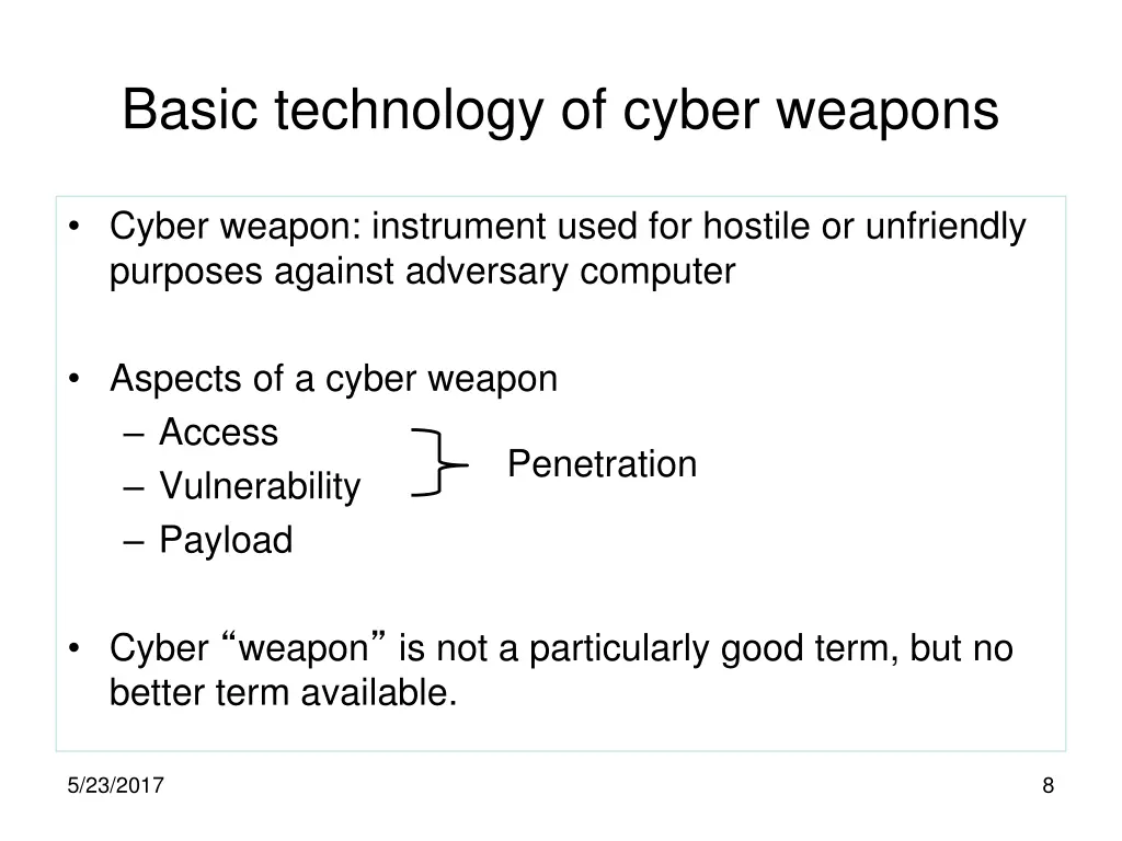 basic technology of cyber weapons