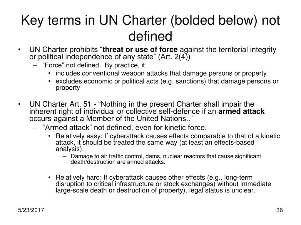 key terms in un charter bolded below not defined