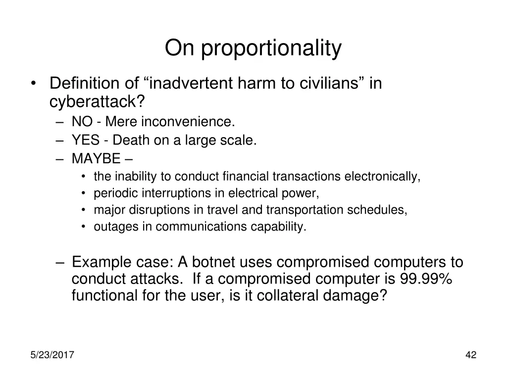 on proportionality