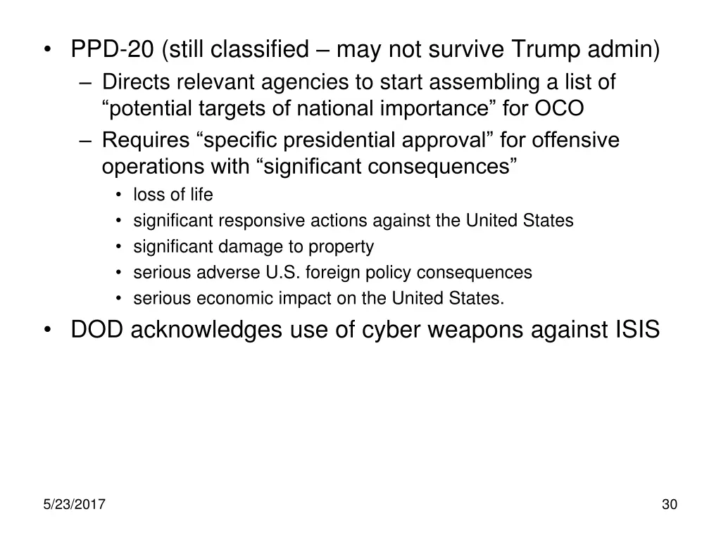 ppd 20 still classified may not survive trump