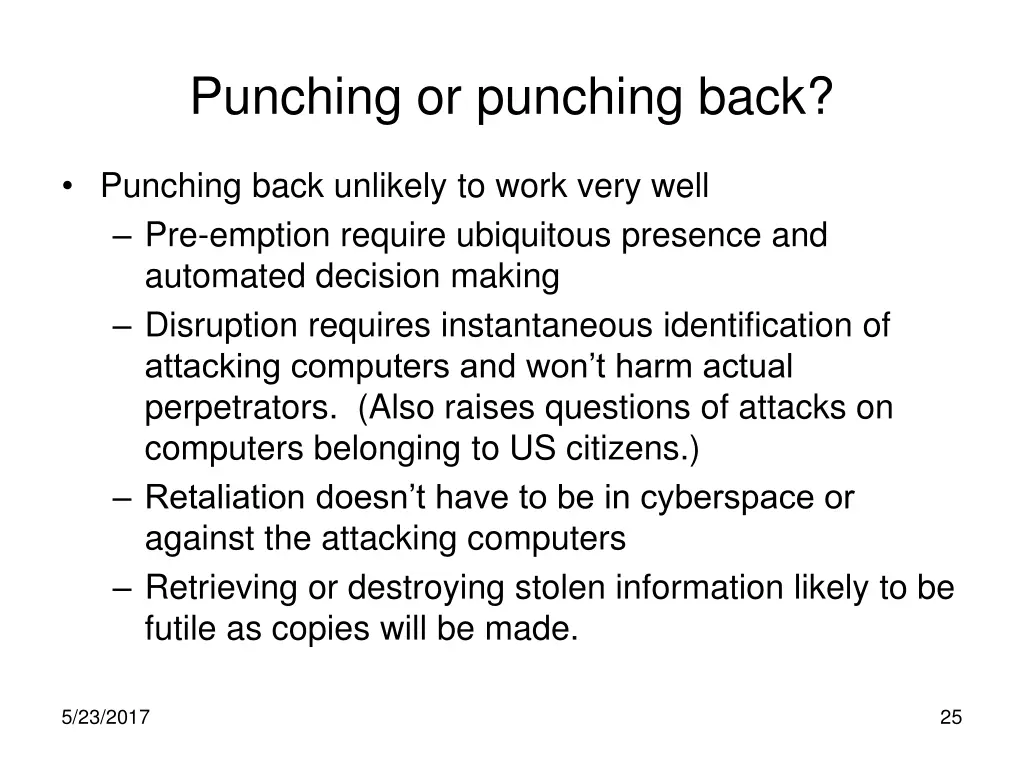 punching or punching back