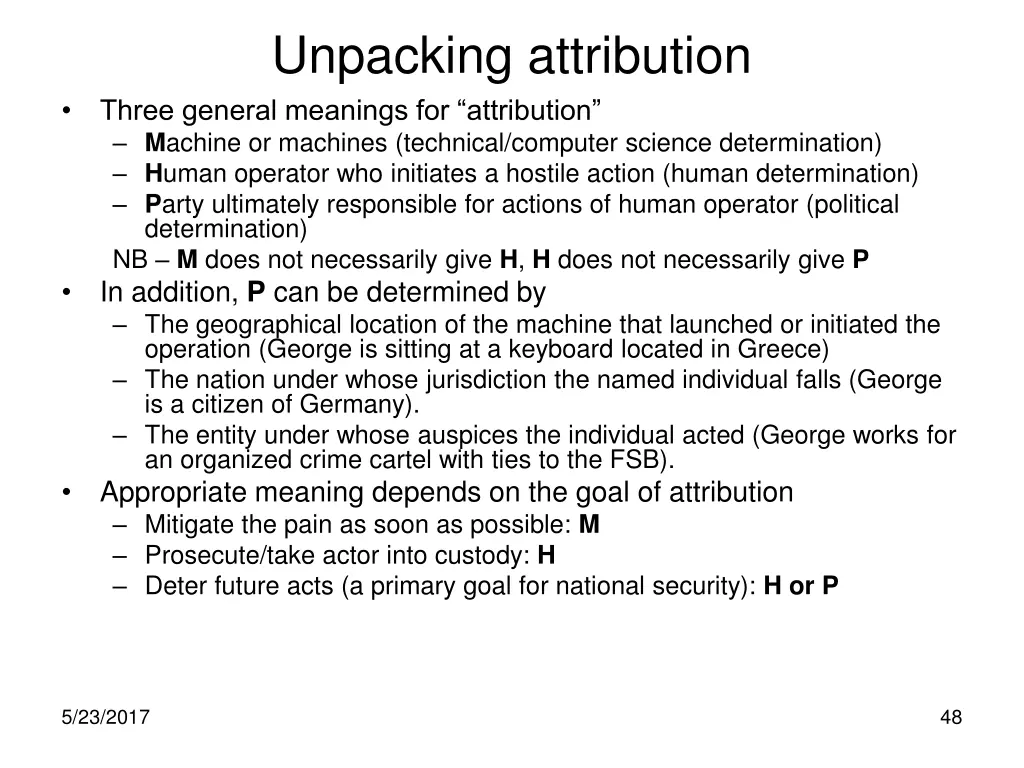 unpacking attribution three general meanings