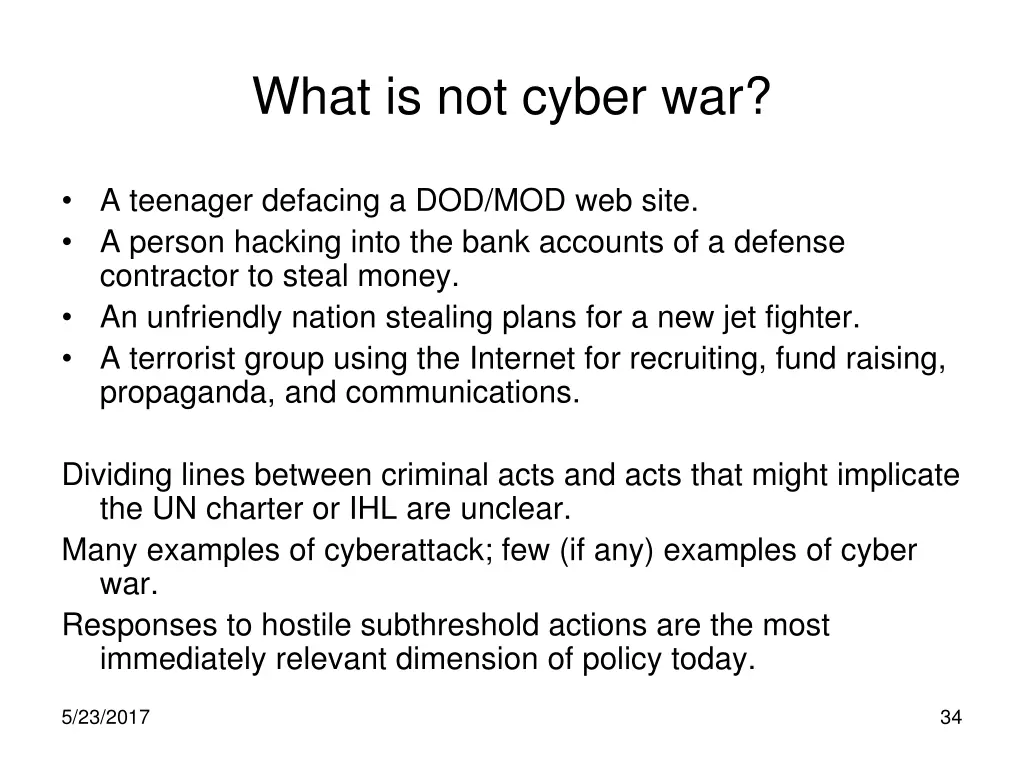 what is not cyber war