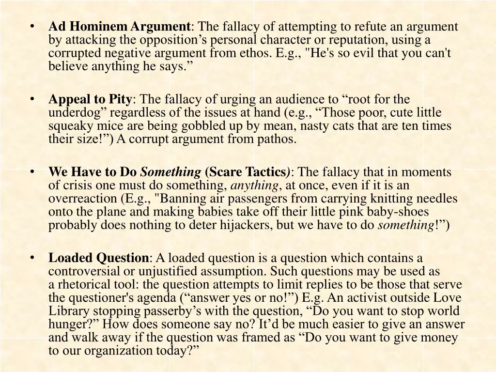 ad hominem argument the fallacy of attempting