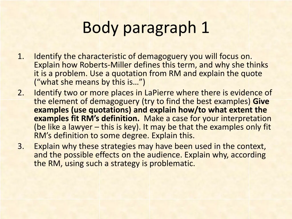 body paragraph 1