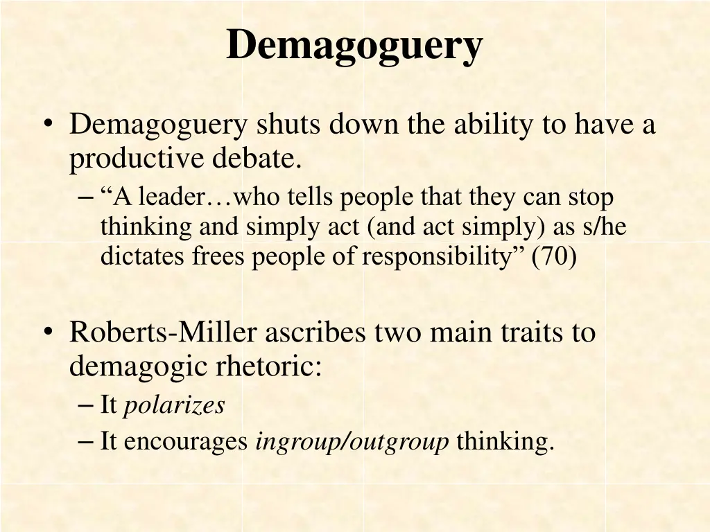 demagoguery