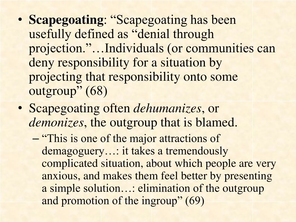 scapegoating scapegoating has been usefully