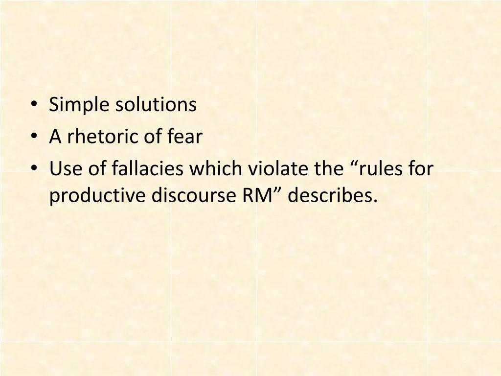 simple solutions a rhetoric of fear