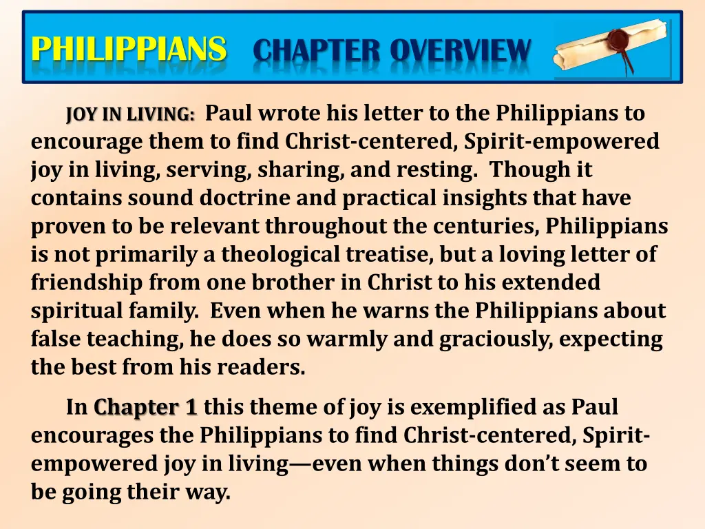 philippians chapter overview