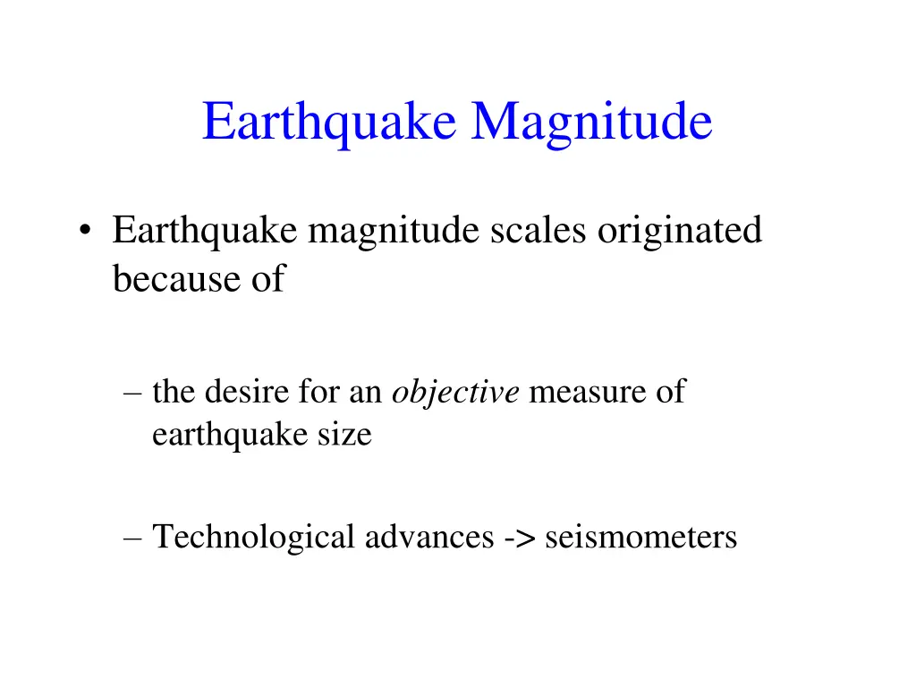 earthquake magnitude