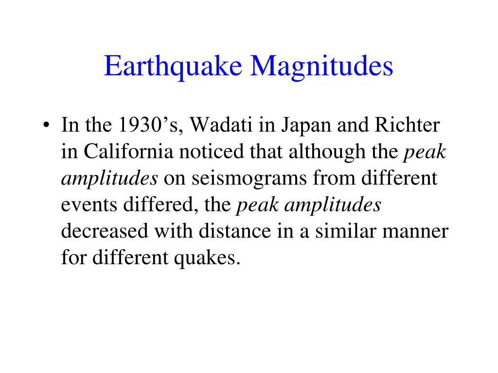 earthquake magnitudes