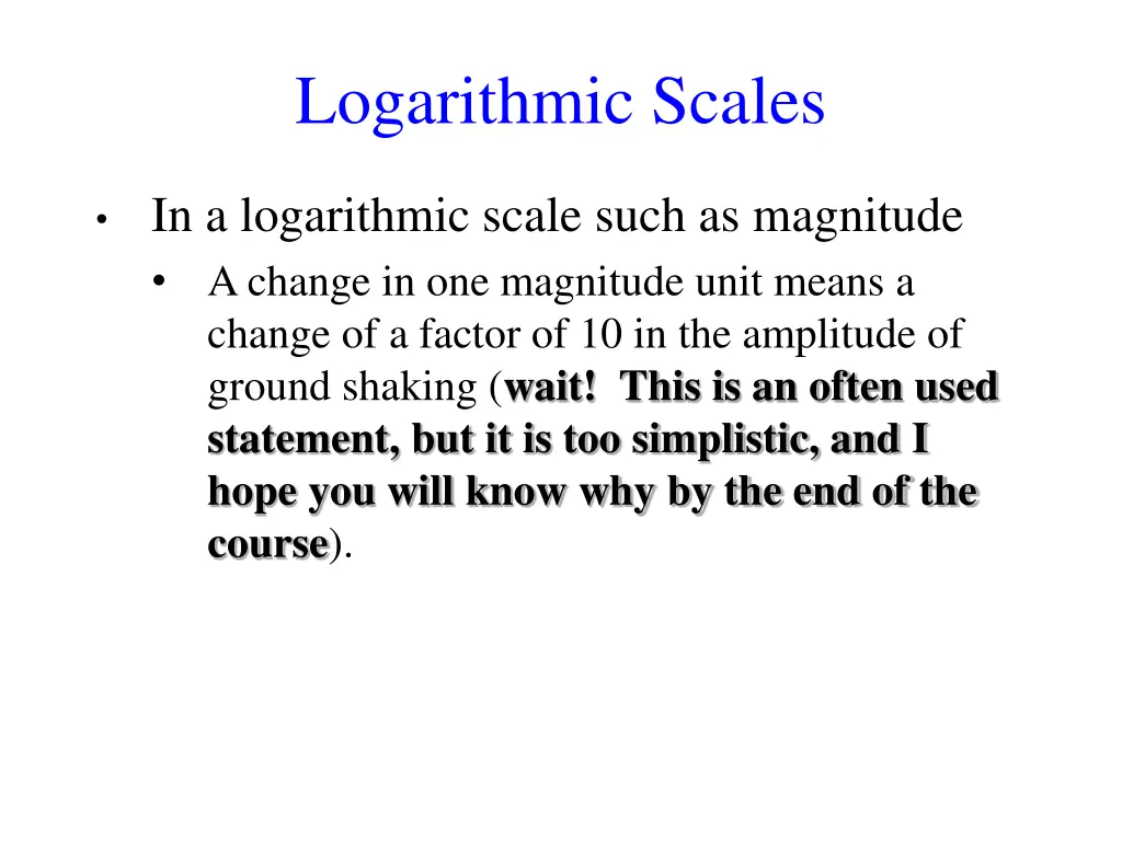 logarithmic scales