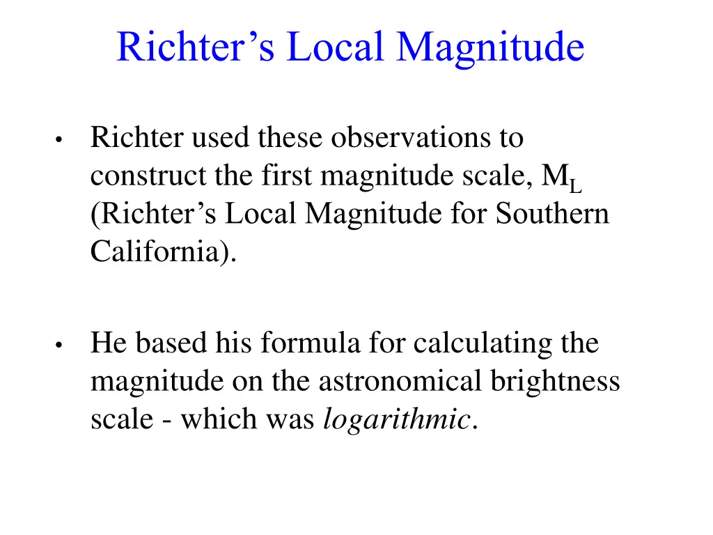 richter s local magnitude