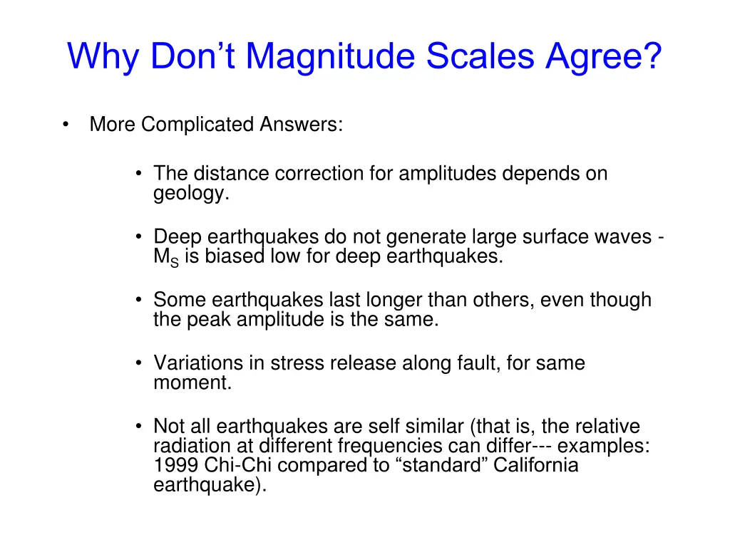 why don t magnitude scales agree 1