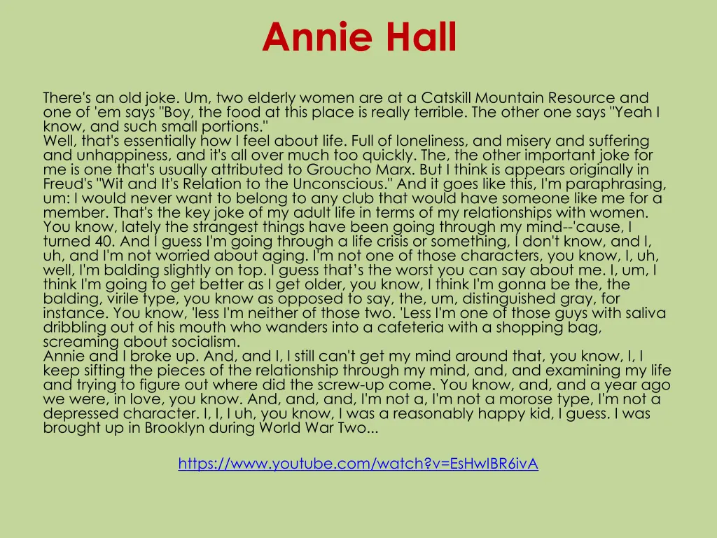 annie hall