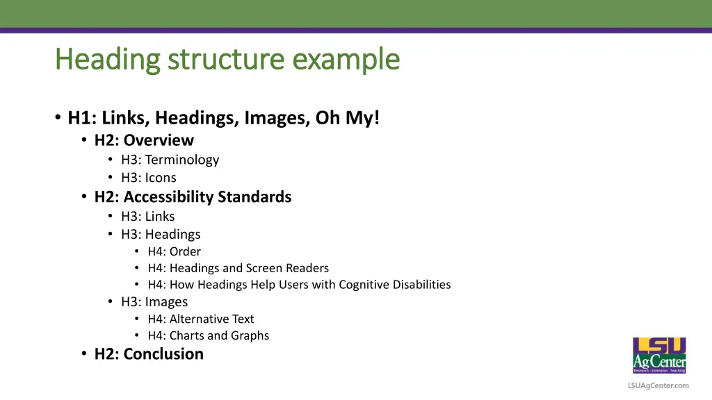 heading structure example heading structure