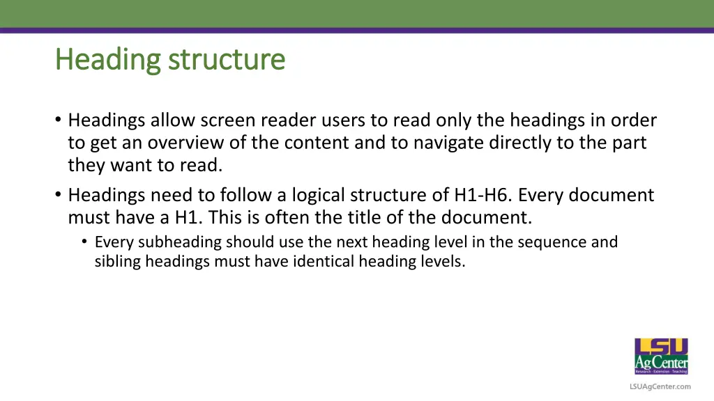 heading structure heading structure