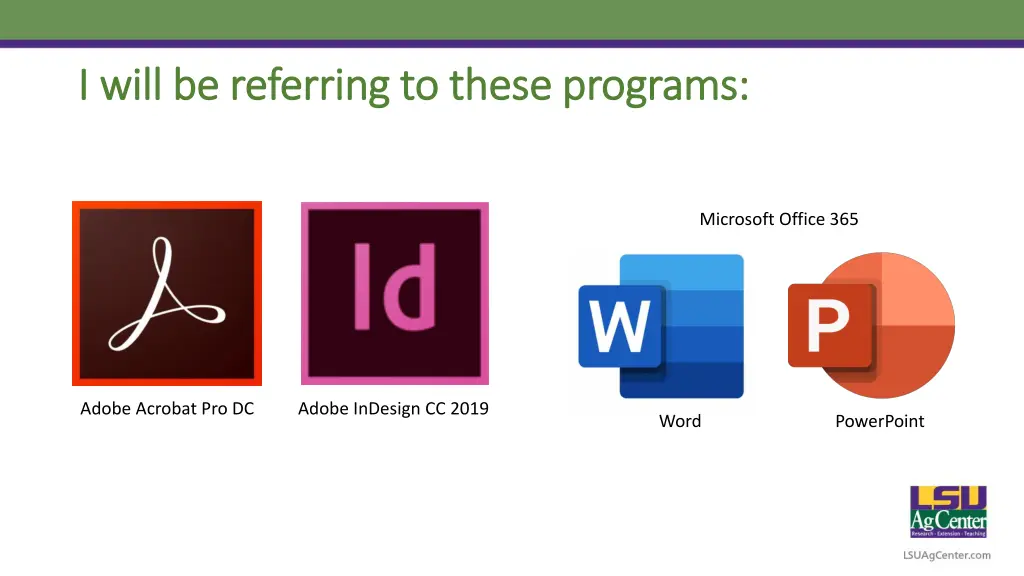 i will be referring to these programs i will