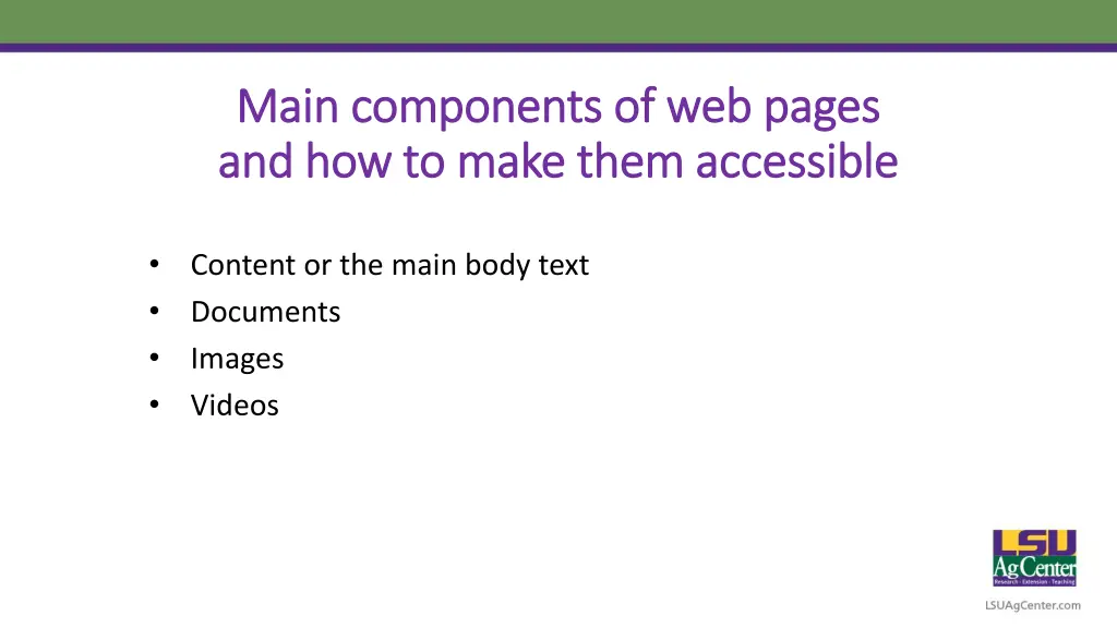 main components of web pages main components