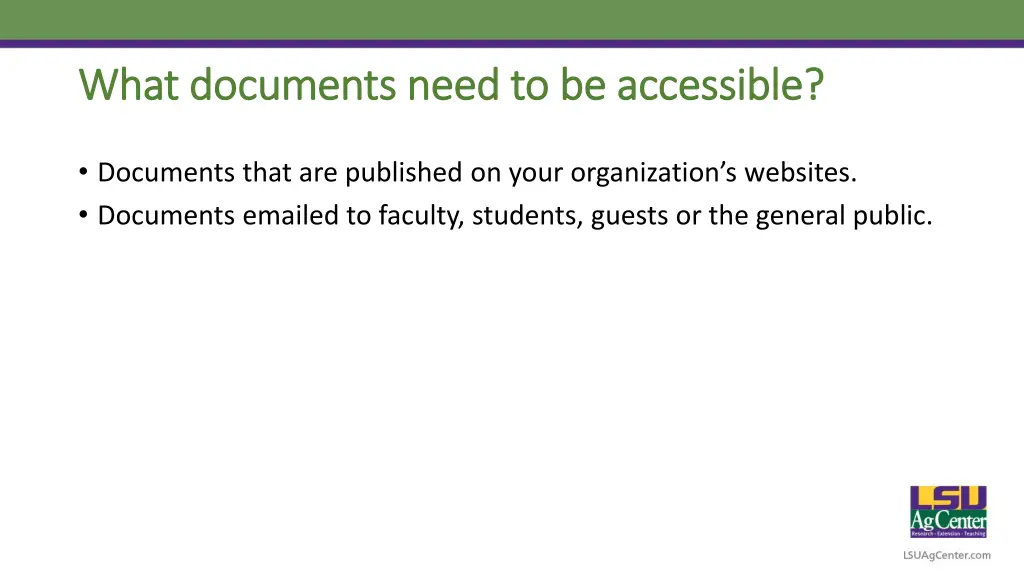 what documents need to be accessible what