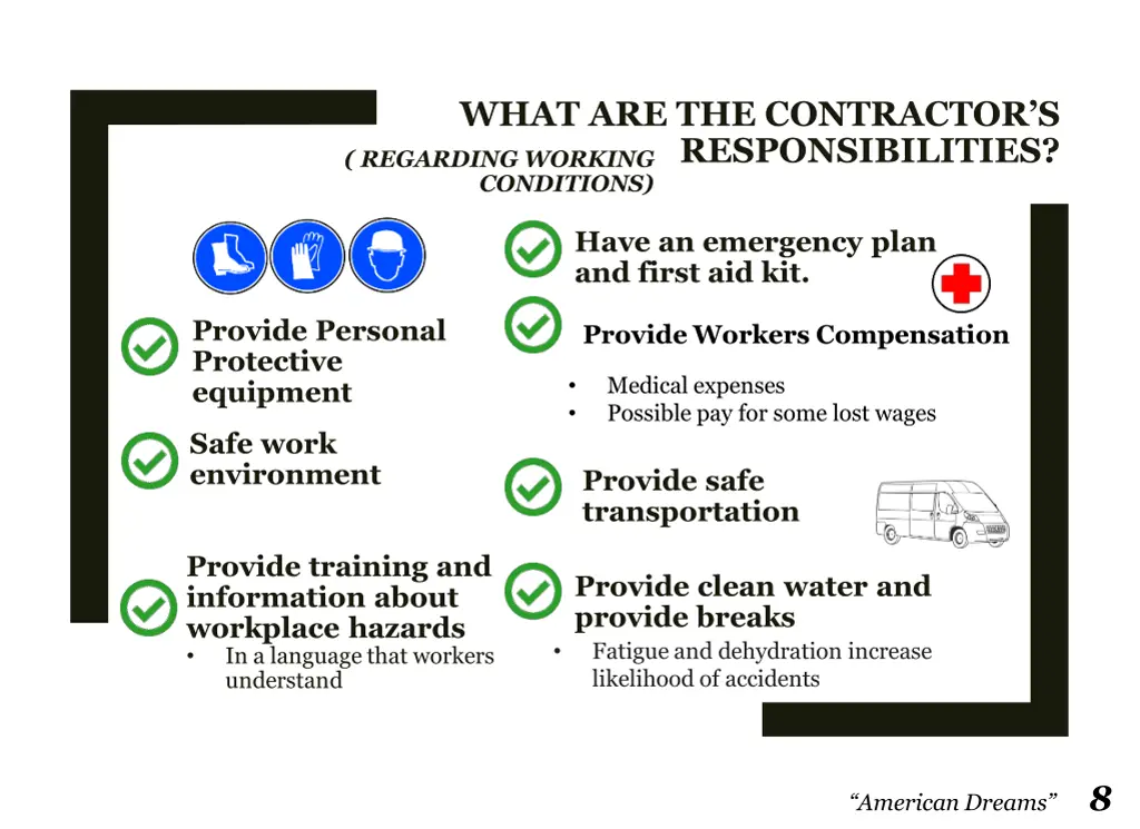 what are the contractor s responsibilities