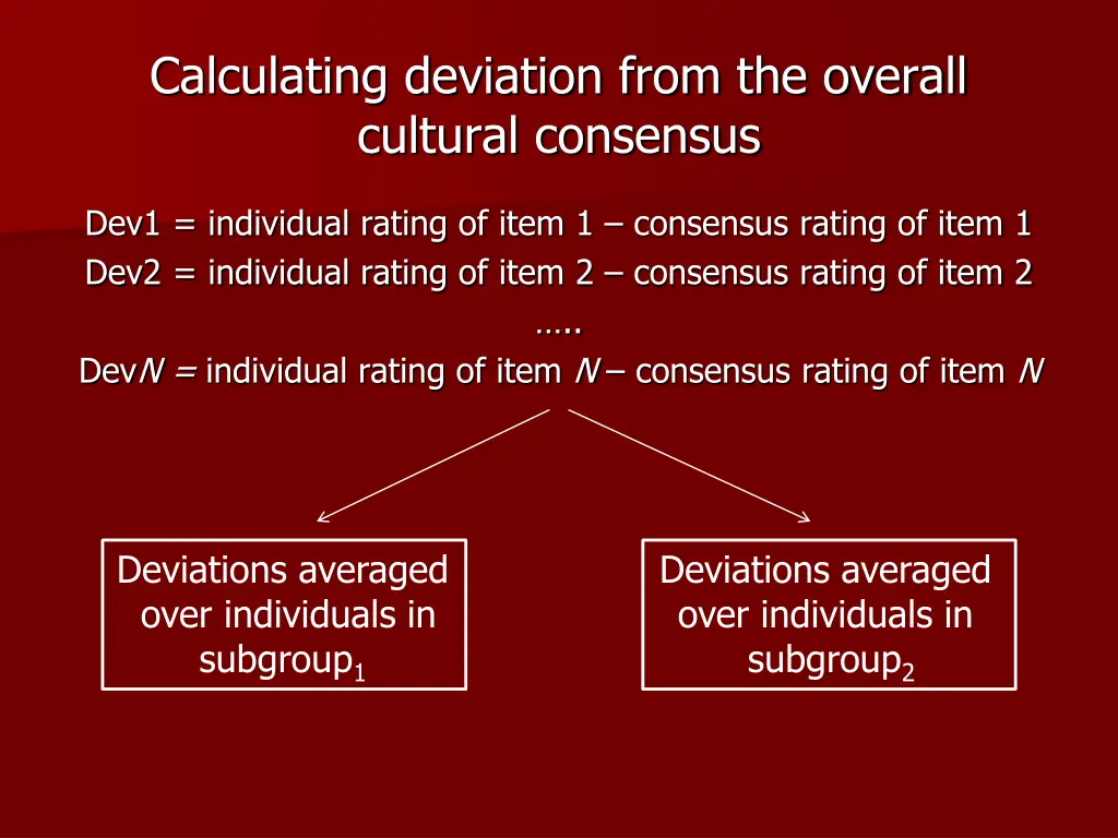 calculating deviation from the overall cultural