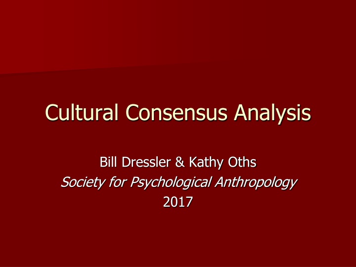 cultural consensus analysis