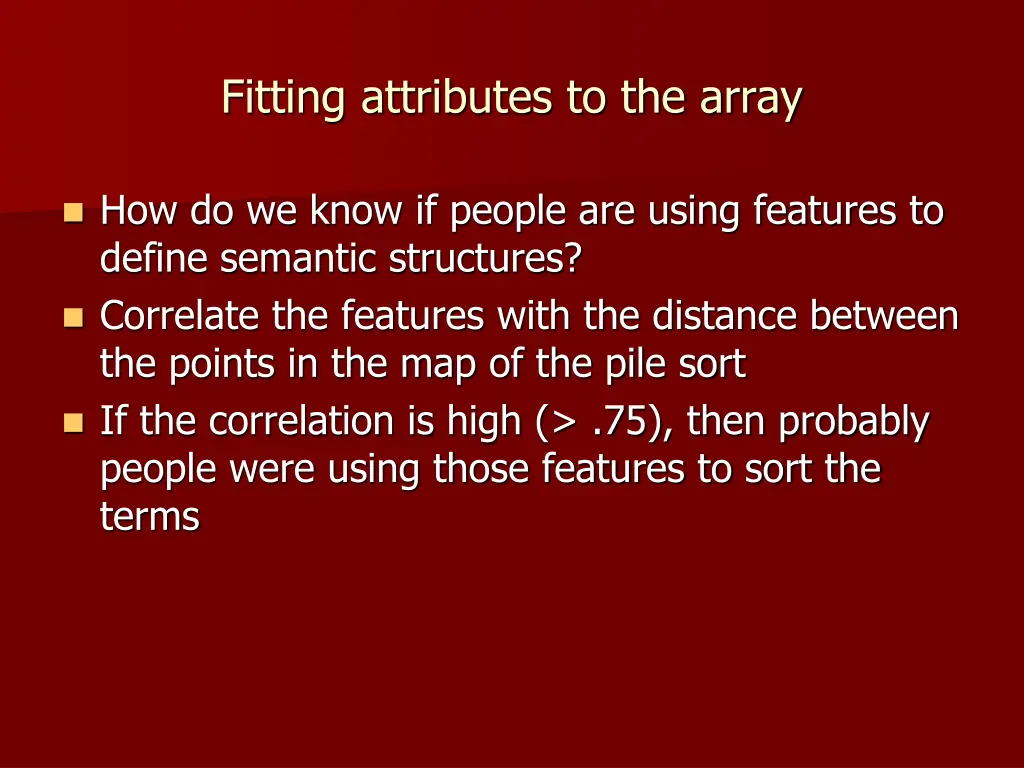 fitting attributes to the array