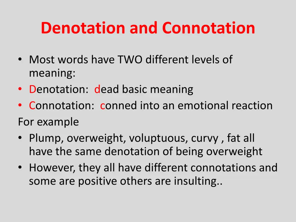 denotation and connotation