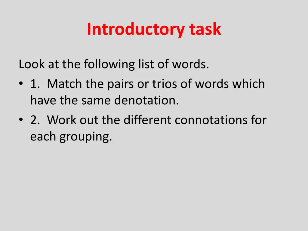 introductory task