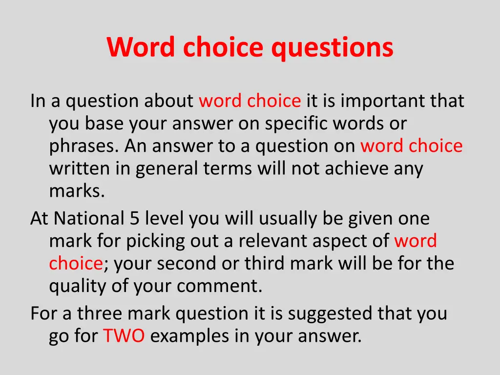 word choice questions 1