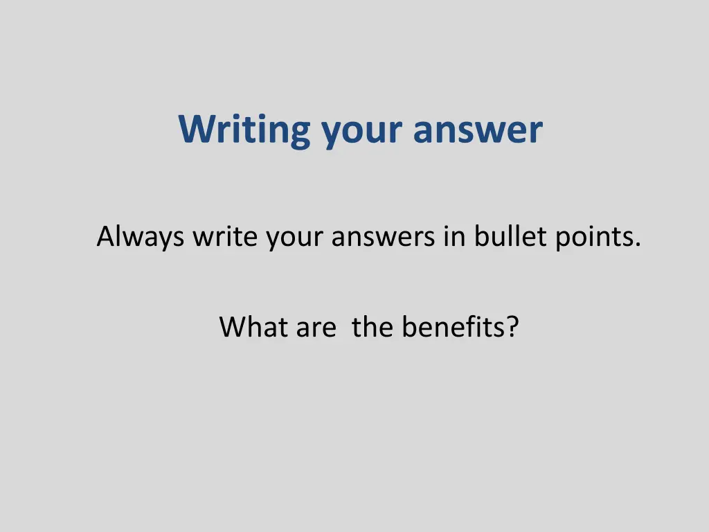 writing your answer