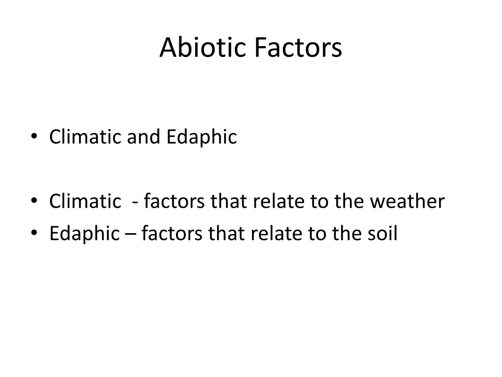 abiotic factors