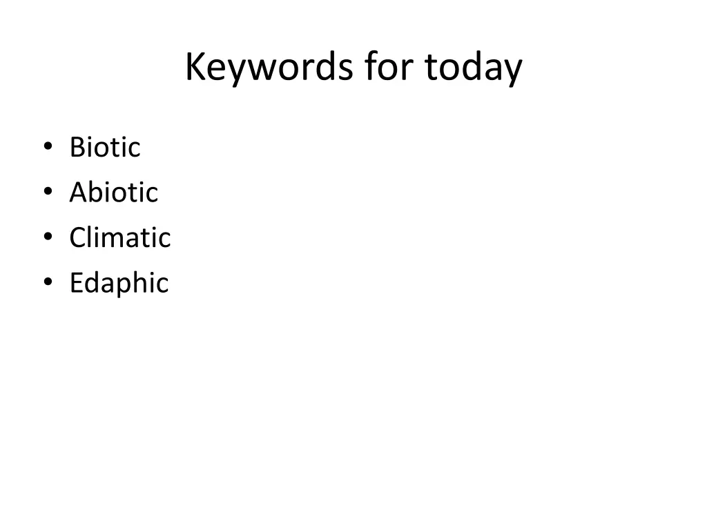 keywords for today