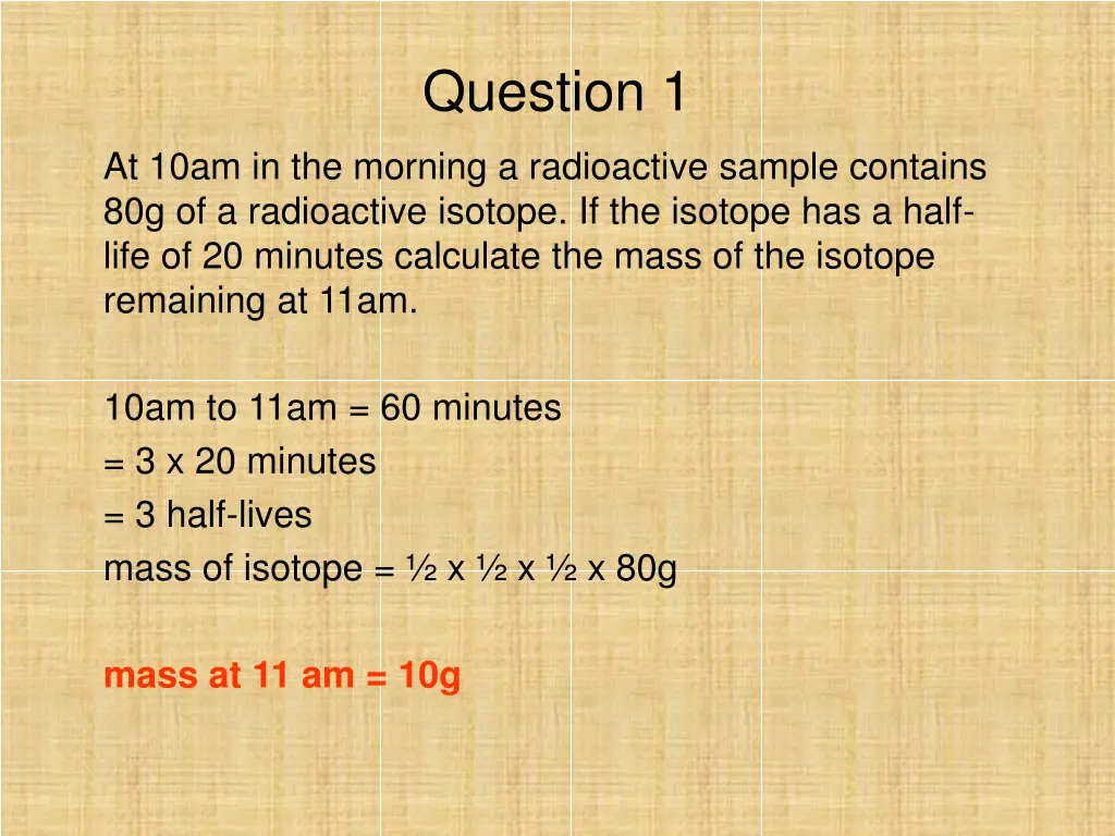 question 1 2