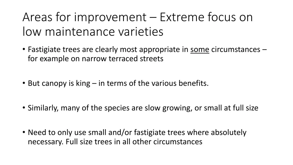 areas for improvement extreme focus