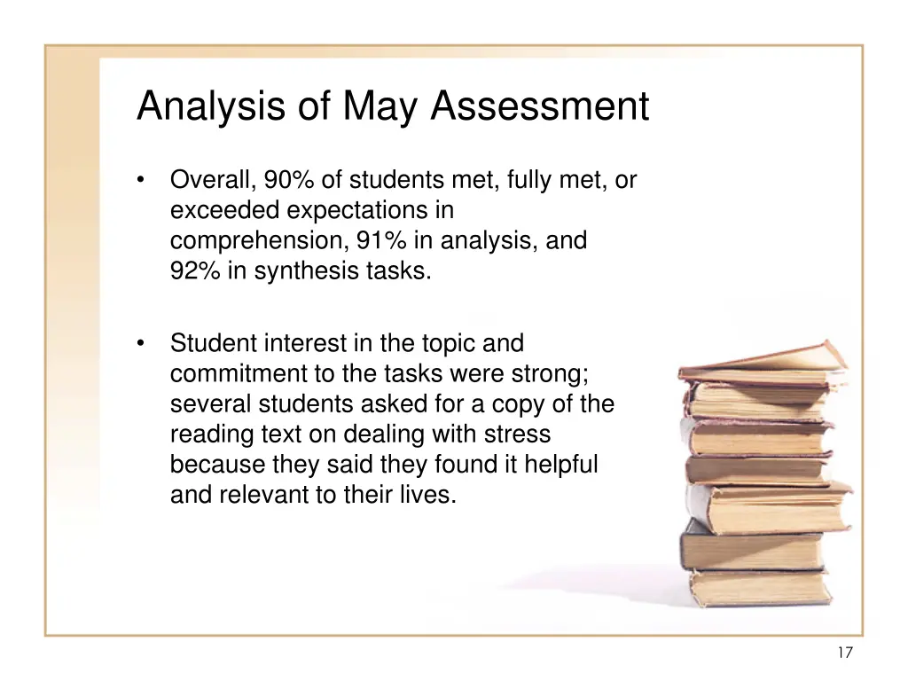 analysis of may assessment