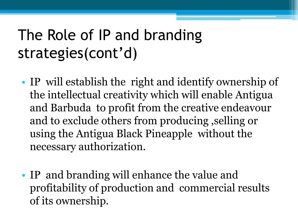 the role of ip and branding strategies cont d