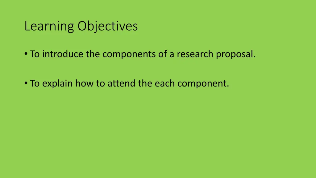 learning objectives