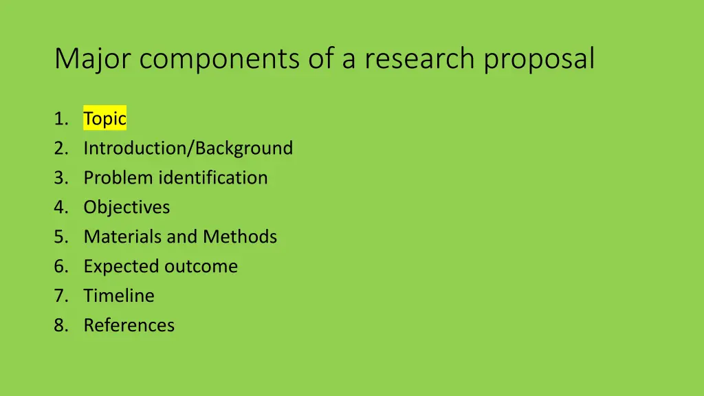 major components of a research proposal