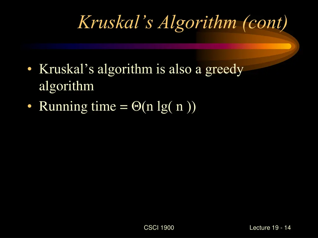 kruskal s algorithm cont