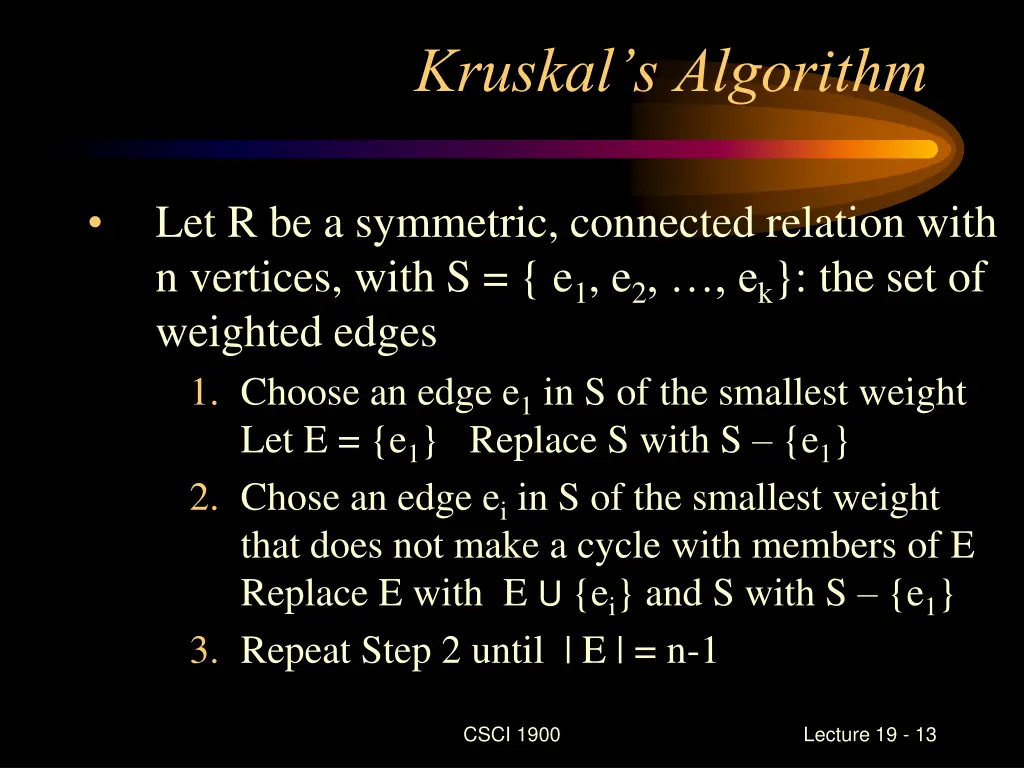 kruskal s algorithm