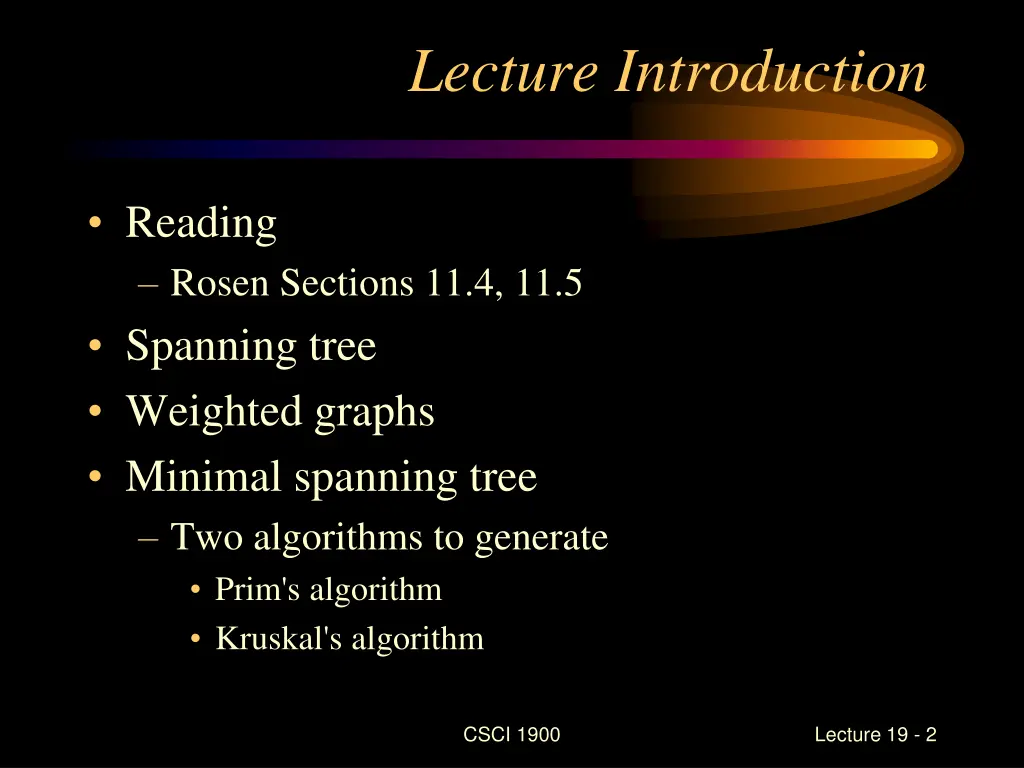 lecture introduction