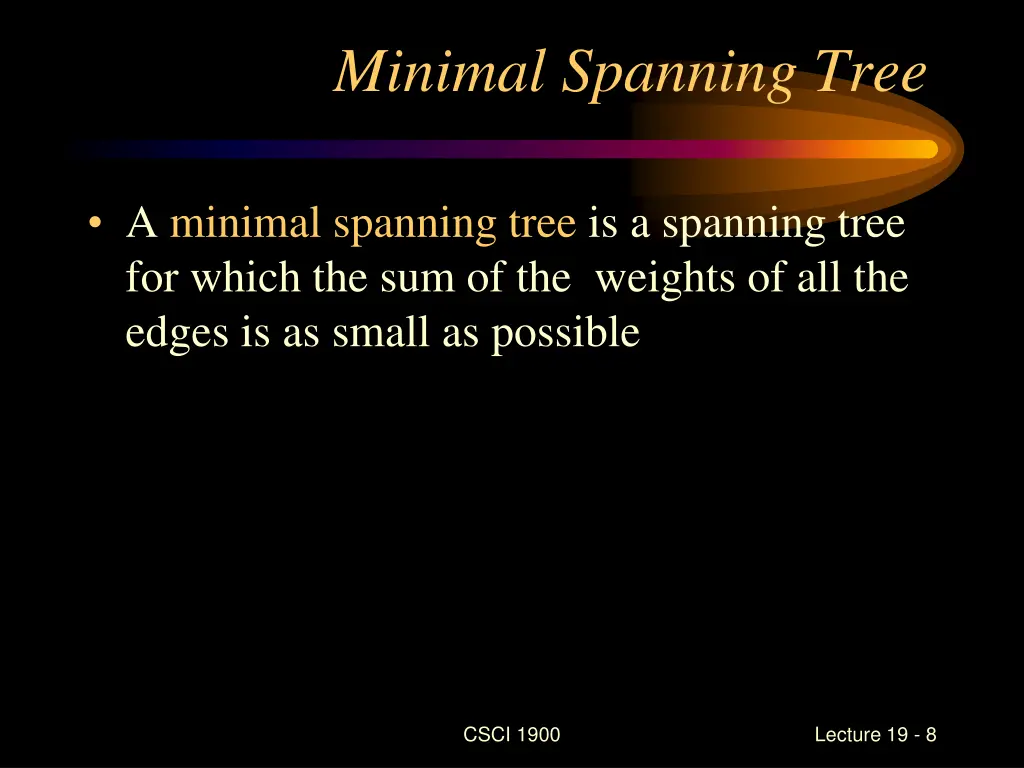 minimal spanning tree