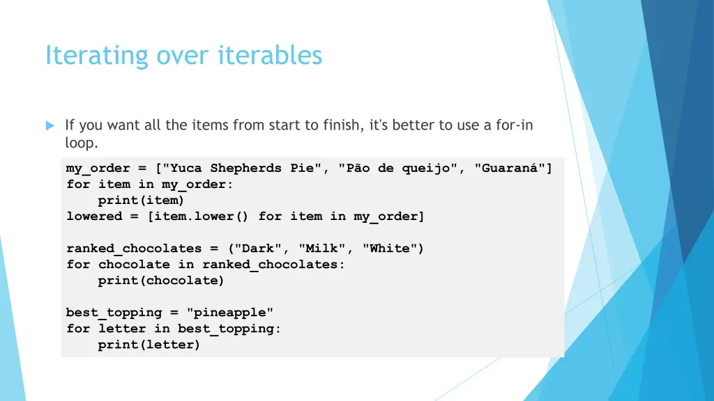 iterating over iterables