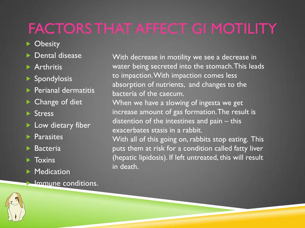 factors that affect gi motility obesity dental