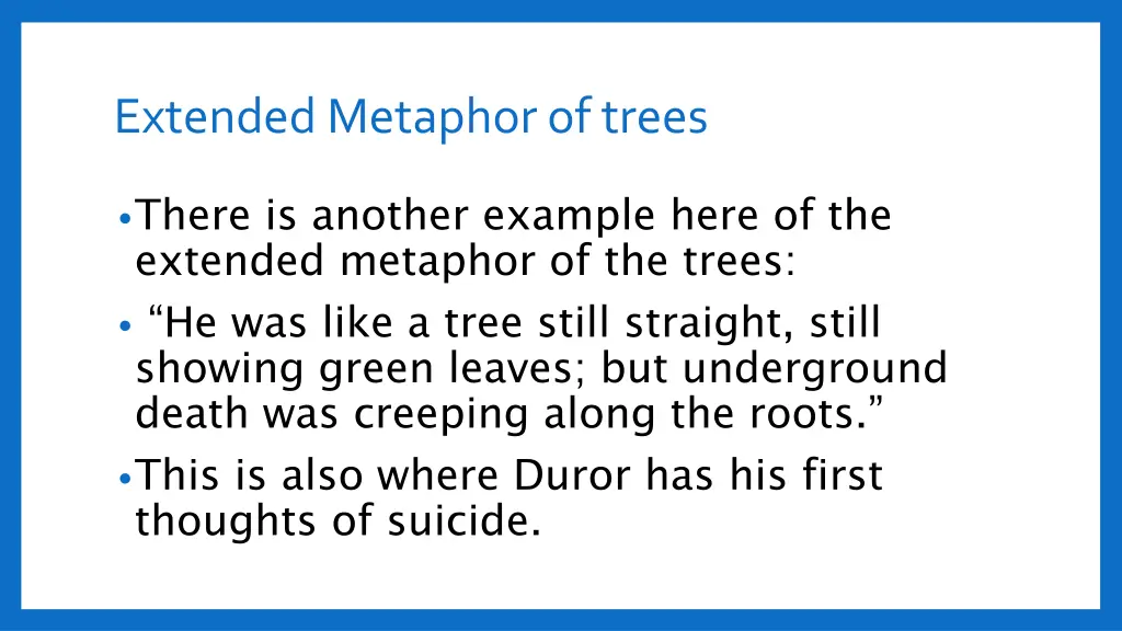 extended metaphor of trees