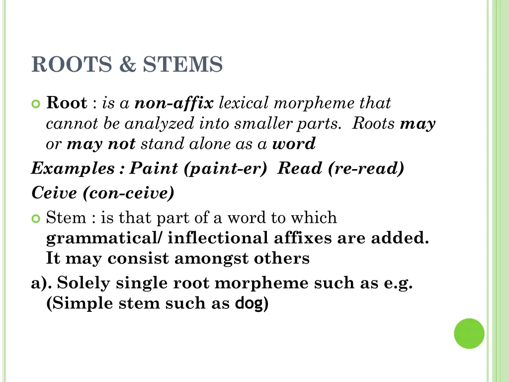 roots stems